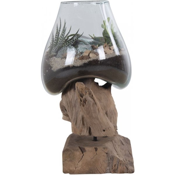 San Marino Wassertropfenvase - Teak/Glas - 25 cm