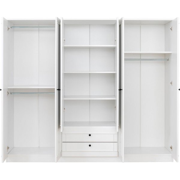 Lia Kleiderschrank 210 x 52 x 178 cm - Weiß Lia Kleiderschrank 210 x 52 x 178 cm - Weiß