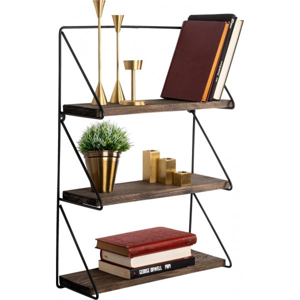 Wandregal Viola - Schwarz/Walnuss