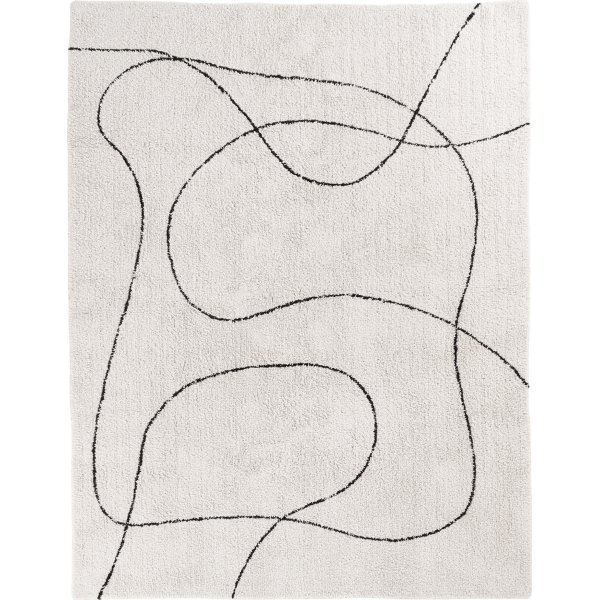 Baumwollteppich Tampa 160 x 230 cm - Wei/Schwarz