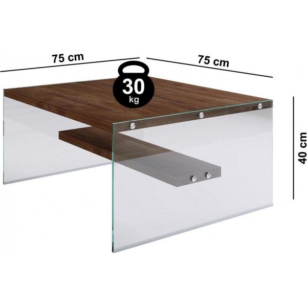 Saba Couchtisch 75 x 75 cm - Nussbaum Saba Couchtisch 75 x 75 cm - Nussbaum