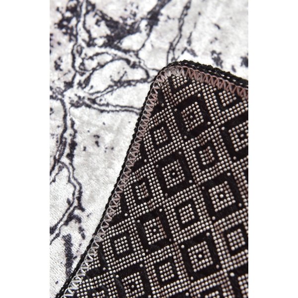 Badezimmerteppich aus Marmor - Weiß/Schwarz Badezimmerteppich aus Marmor - Weiß/Schwarz