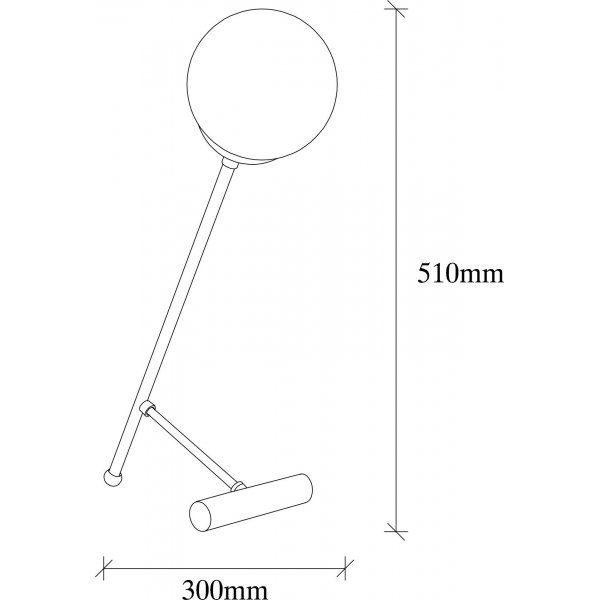 Golf-Tischlampe opal - Wei�