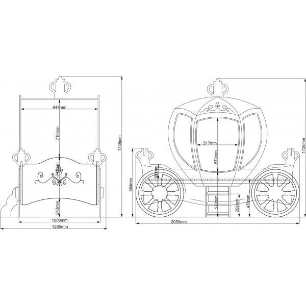 Droska Prinzessin - 90x190 cm