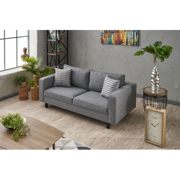 Kale 2-Sitzer-Sofa - Graues Leinen