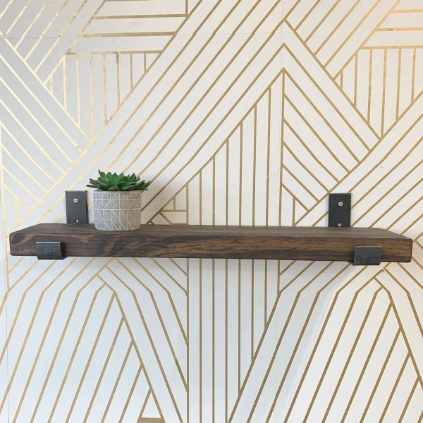 Lamba Wandregal 7 - Schwarz/Walnuss