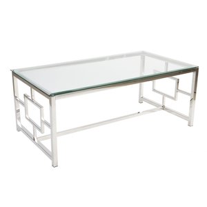 Padova Couchtisch 130 cm - Chrom/Glas