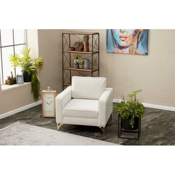 Sessel Berlin - Cremeweiß/Gold Sessel Berlin - Cremeweiß/Gold