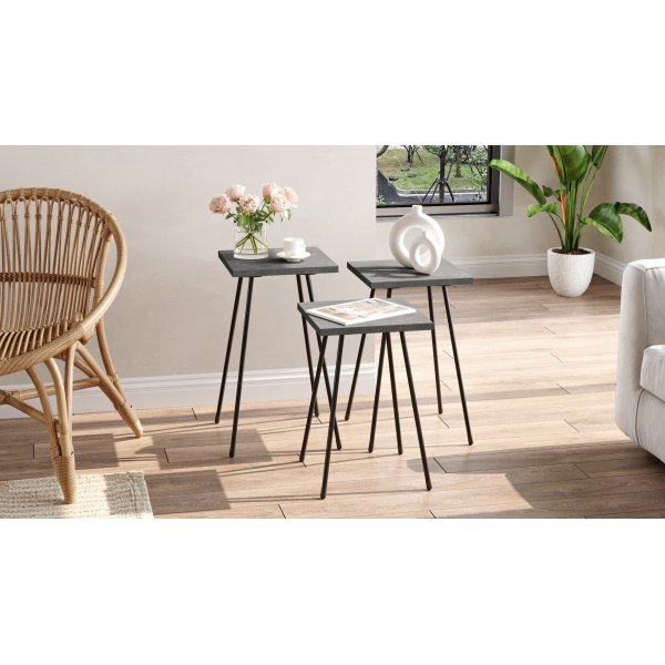 Luiz Tisch 29 x 29 cm - Grau/Schwarz Luiz Tisch 29 x 29 cm - Grau/Schwarz