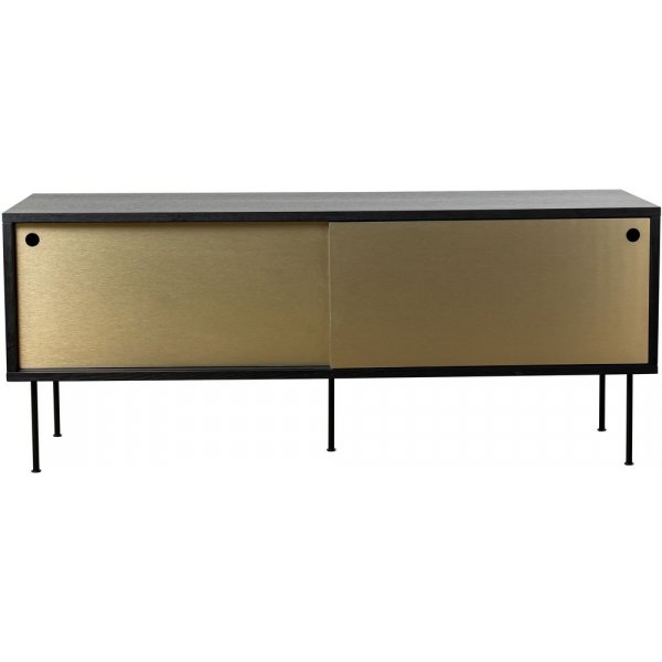 Volume Medienbank 132 cm - Schwarz/Messing