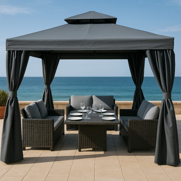 Pavillon Oxford - 300x300 cm - Dunkelgrau