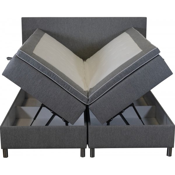 Bett 160x200 cm mit Stauraum grau