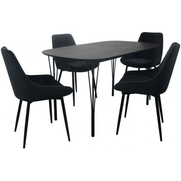 Esstisch Jar 140 cm - Furnier aus schwarzer Eiche