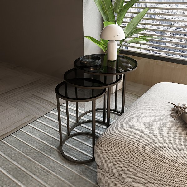 Kyoto Couchtisch 34/42/50 cm - Schwarz