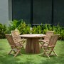 Salt Outdoor-Gruppe in Teak: runder Tisch mit 4 Sesseln