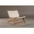 Rike Loungesessel - Creme PU/Teak