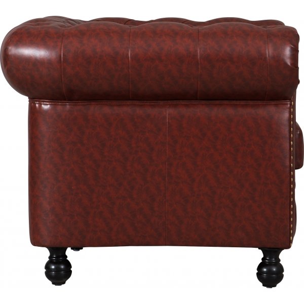 Chesterfield-Sessel aus braunem PU - Charles