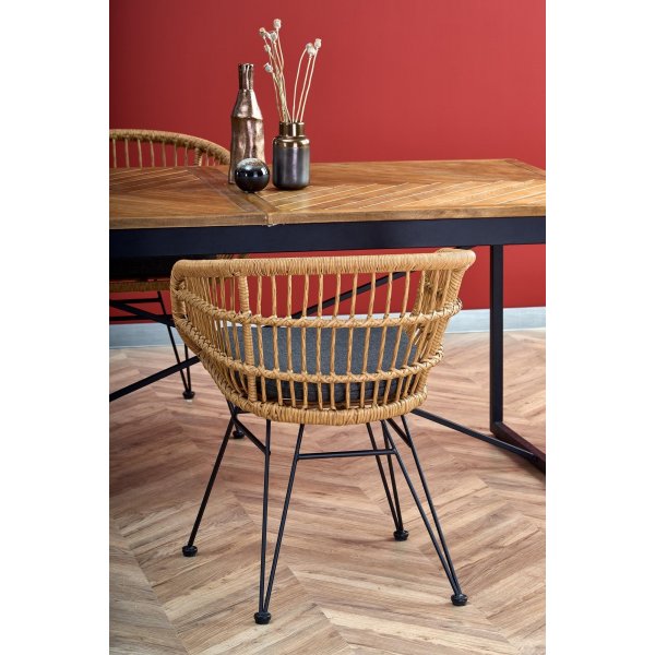 Santos ausziehbarer Esstisch 90x180-240 cm - Wabe/Schwarz Santos ausziehbarer Esstisch 90x180-240 cm - Wabe/Schwarz