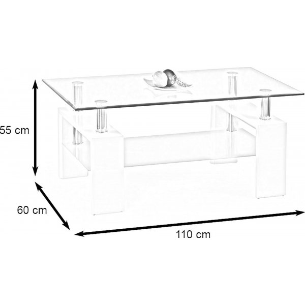 Paisley-Couchtisch 110 cm - Weiß Paisley-Couchtisch 110 cm - Weiß