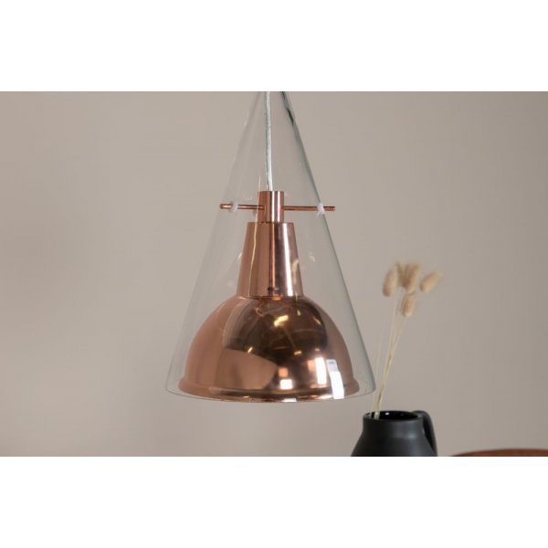 Deckenleuchte Malmen - Glas/kupferfarbenes Metall