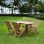 Salt Outdoor-Essgruppe Klapptisch mit 4 Esszimmersthlen - Teak