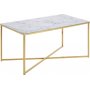 Alisma Couchtisch 90x50 cm - Weier Marmor/Gold