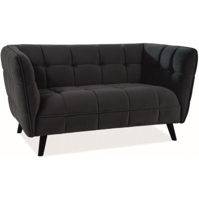 Renae 2-Sitzer-Sofa aus schwarzem Samt
