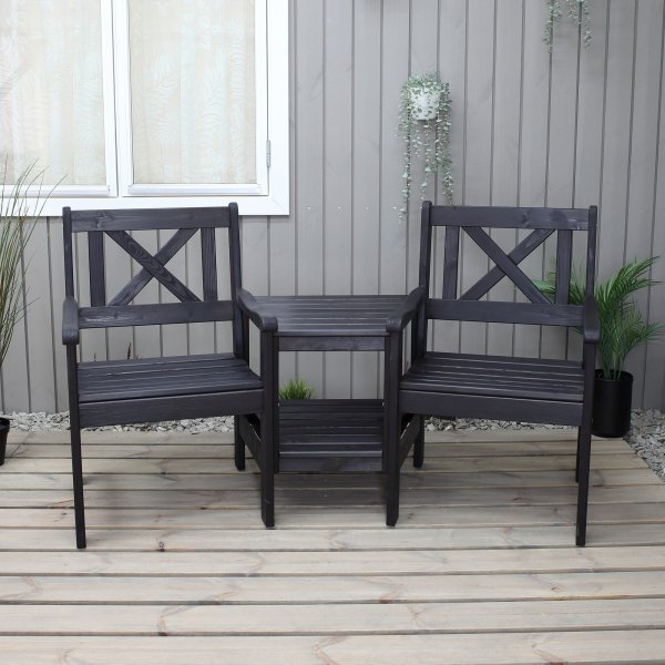 Europa Gartenmöbel - Loveseat - Schwarz Europa Gartenmöbel - Loveseat - Schwarz