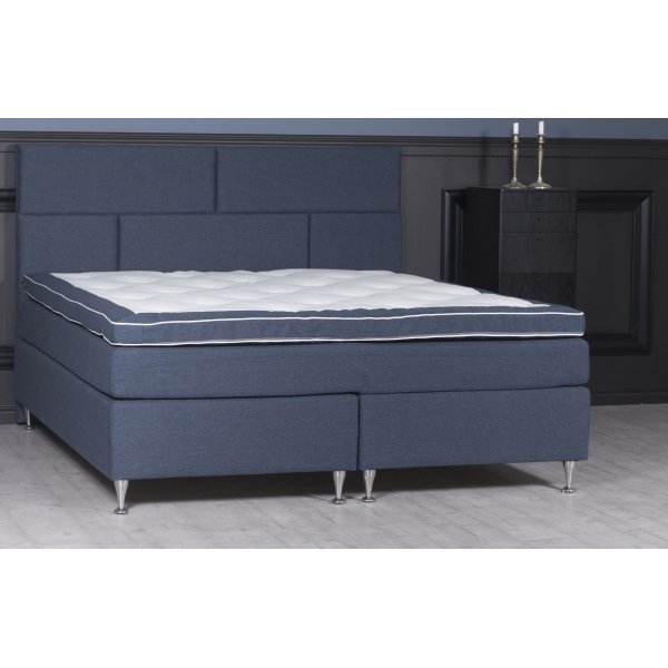 Ebony Komplettbettset inkl. Kopfteil 5-Poster Boxspringbett - Navy