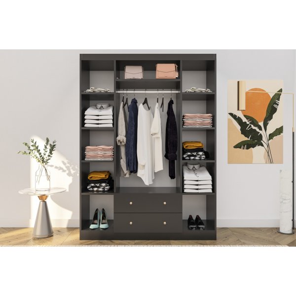 Lavinia Kleiderschrank 140 x 50 x 210 cm - Anthrazit Lavinia Kleiderschrank 140 x 50 x 210 cm - Anthrazit