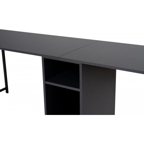 Twin-Schreibtisch - Anthrazit/Schwarz