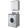 Langer Waschmaschinenschrank 6 - Wei/Walnuss