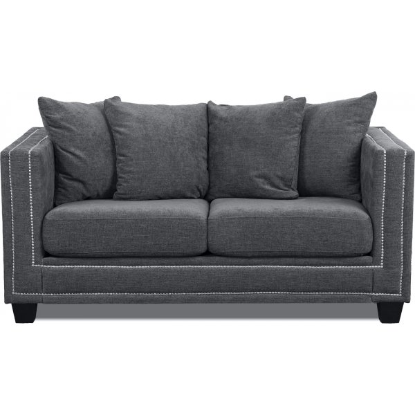 Tempel 2-Sitzer Sofa mit Nieten - Grau (Stoff)