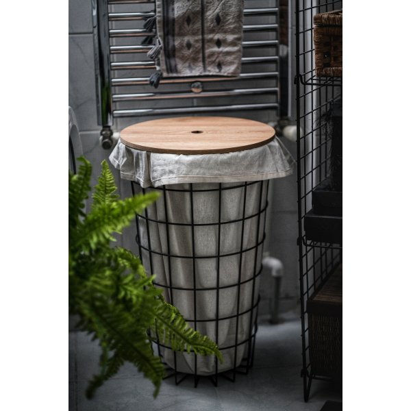 Hazel Wäschekorb - Eiche/Schwarz Hazel Wäschekorb - Eiche/Schwarz