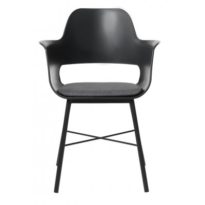 Roma schwarzer Sessel mit Sitzkissen