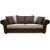 Delux 3-Sitzer-Sofa mit Kissen - Braun/Beige/Vintage + Mbelpflegeset fr Textilien