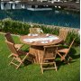 Salt Outdoor-Essgruppe um 150 cm Tisch mit 6 Esszimmersthlen - Teak