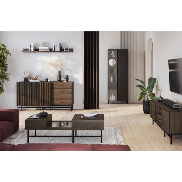 Piedmont Wandregal - Portland-Esche/Schwarz