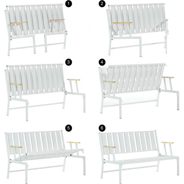 Lotus 2-Sitzer Outdoor-Sofa - Wei/Grn + Textilreinigung fr Mbel