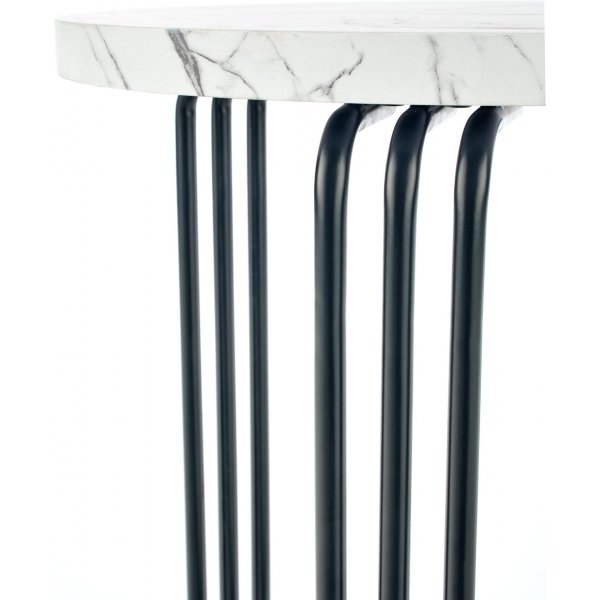 Tisvilde Couchtisch Ø40 cm - Weißer Marmor/Schwarz Tisvilde Couchtisch Ø40 cm - Weißer Marmor/Schwarz