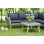 Almbro Outdoor-Mbelgruppe Ecksofa mit Tisch - Whitewash synthetisches Rattan