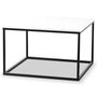 Terrazzo Couchtisch 75x75cm - Bianco Terrazzo & schwarzes Untergestell