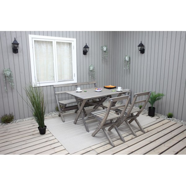 Knohult Outdoor-Sofa | Gartenbank - Grau (klappbar)