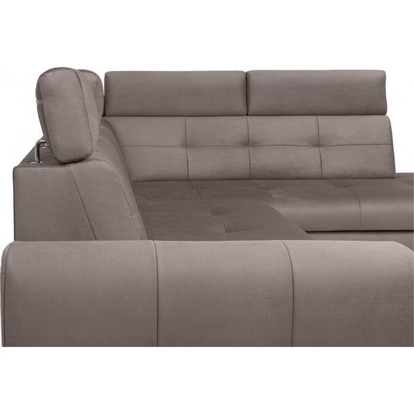 Matras Ecksofa mit offenem Ende rechts - Grau