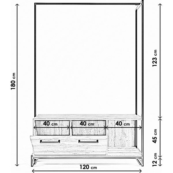 Minsk Hallenmöbel - Eiche/schwarz Minsk Hallenmöbel - Eiche/schwarz