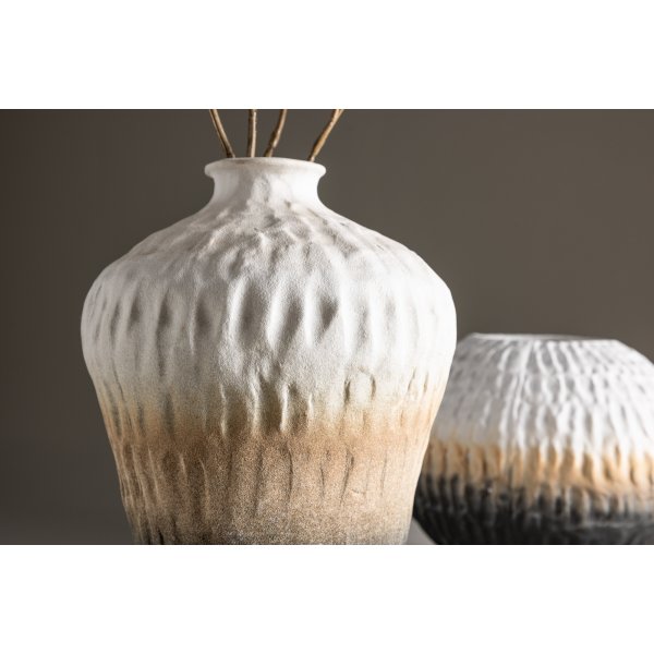Scheibenvase 16 x 29 cm - Beige/Grau/Weiß Scheibenvase 16 x 29 cm - Beige/Grau/Weiß