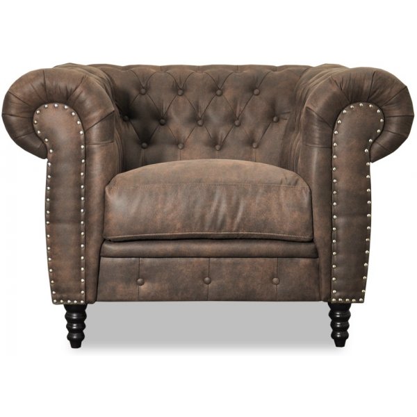 Ashford Chesterfield Sessel - braunes koleder
