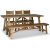 Woodforge-Essgruppe; Esstisch mit 3 Esszimmersthlen und Bank aus recyceltem Holz + Fleckentferner fr Mbel