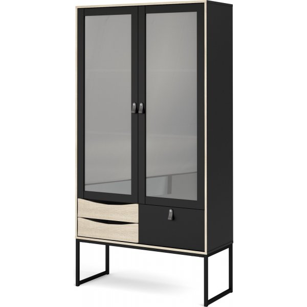 Stoppelvitrine - Schwarz/Eiche