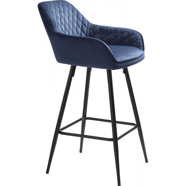 Carina Barhocker aus blauem Samt, Sitzhhe 67 cm